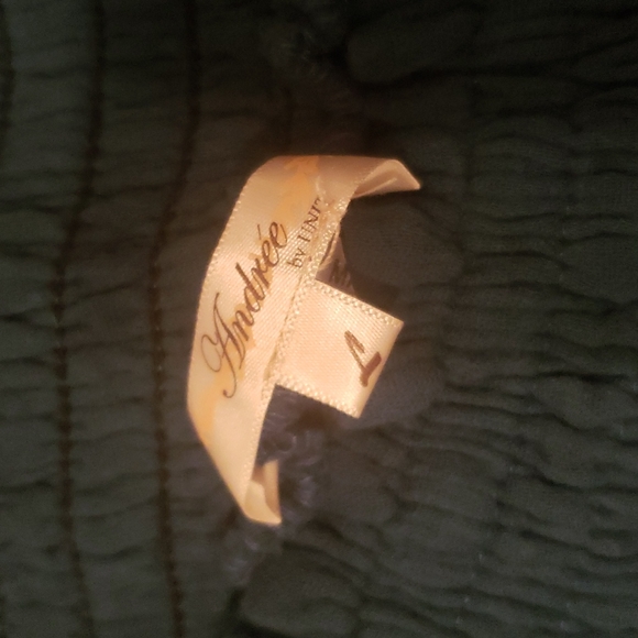 Teal, embroidered, off the shoulder romper, L. - Picture 2 of 5